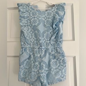Janie and Jack blue lace romper